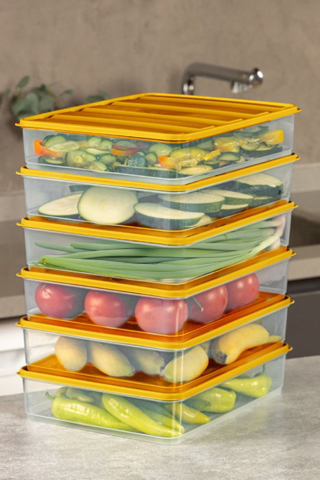 Hermia Set de 4 Cajas de Almacenaje Naranja